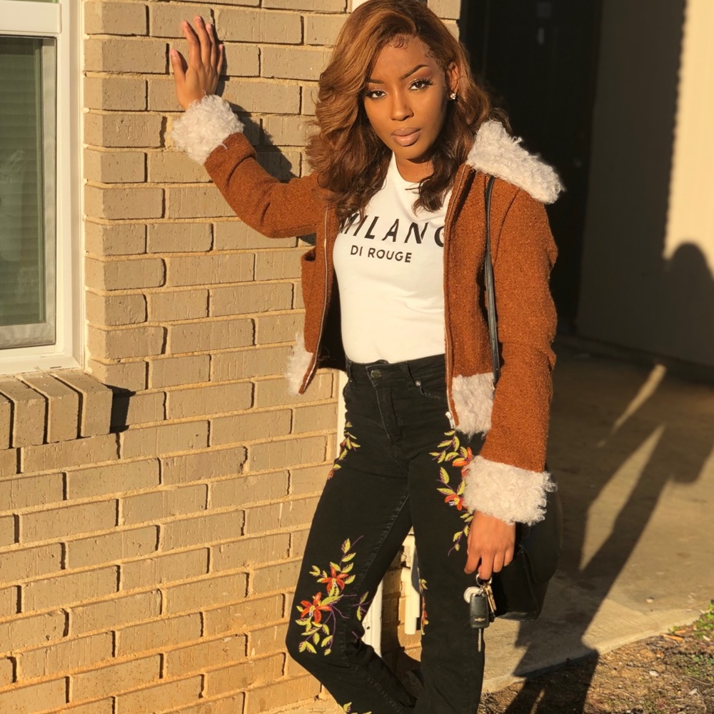 Flower High Waist Pants